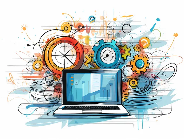Hardware and software development workflow illustration.